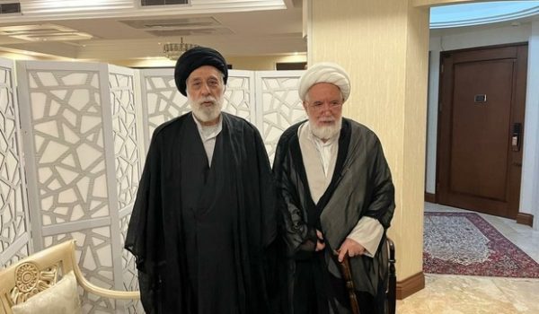 دیدار سید هادی خامنه ای با مهدی کروبی